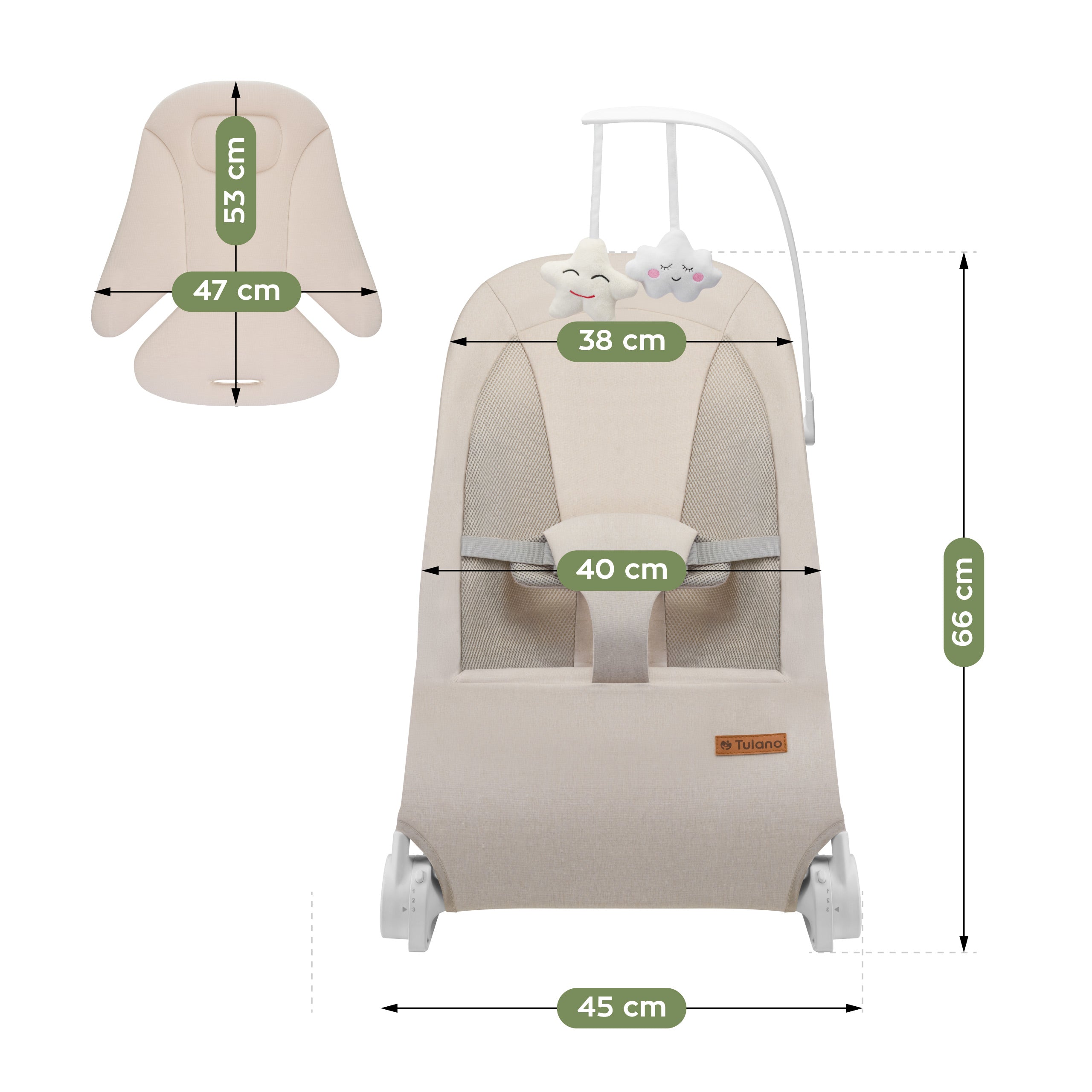Scaun balansoar bej Tulano Moon 50 Beige