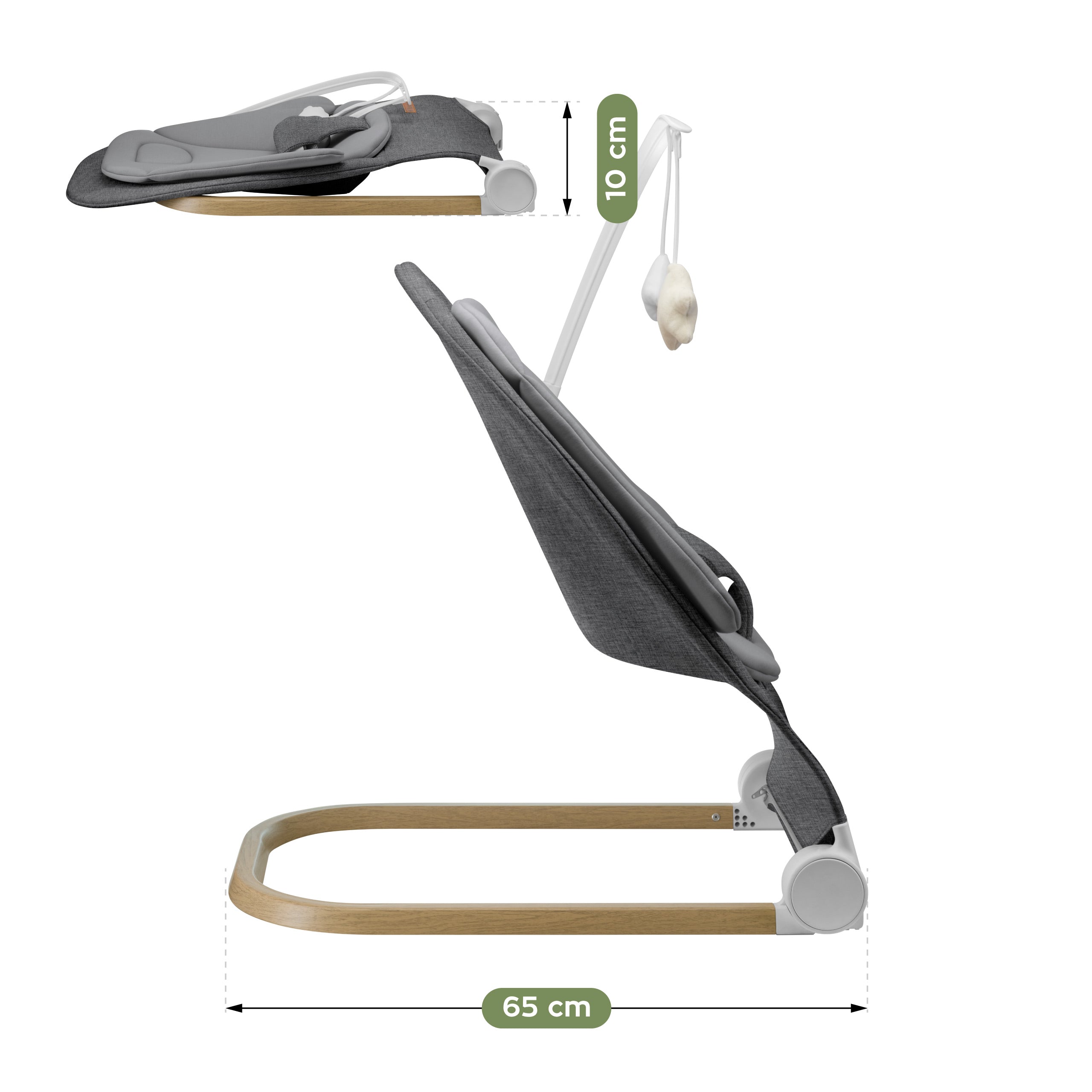 Scaun balansoar gri Tulano Moon 50 Grey
