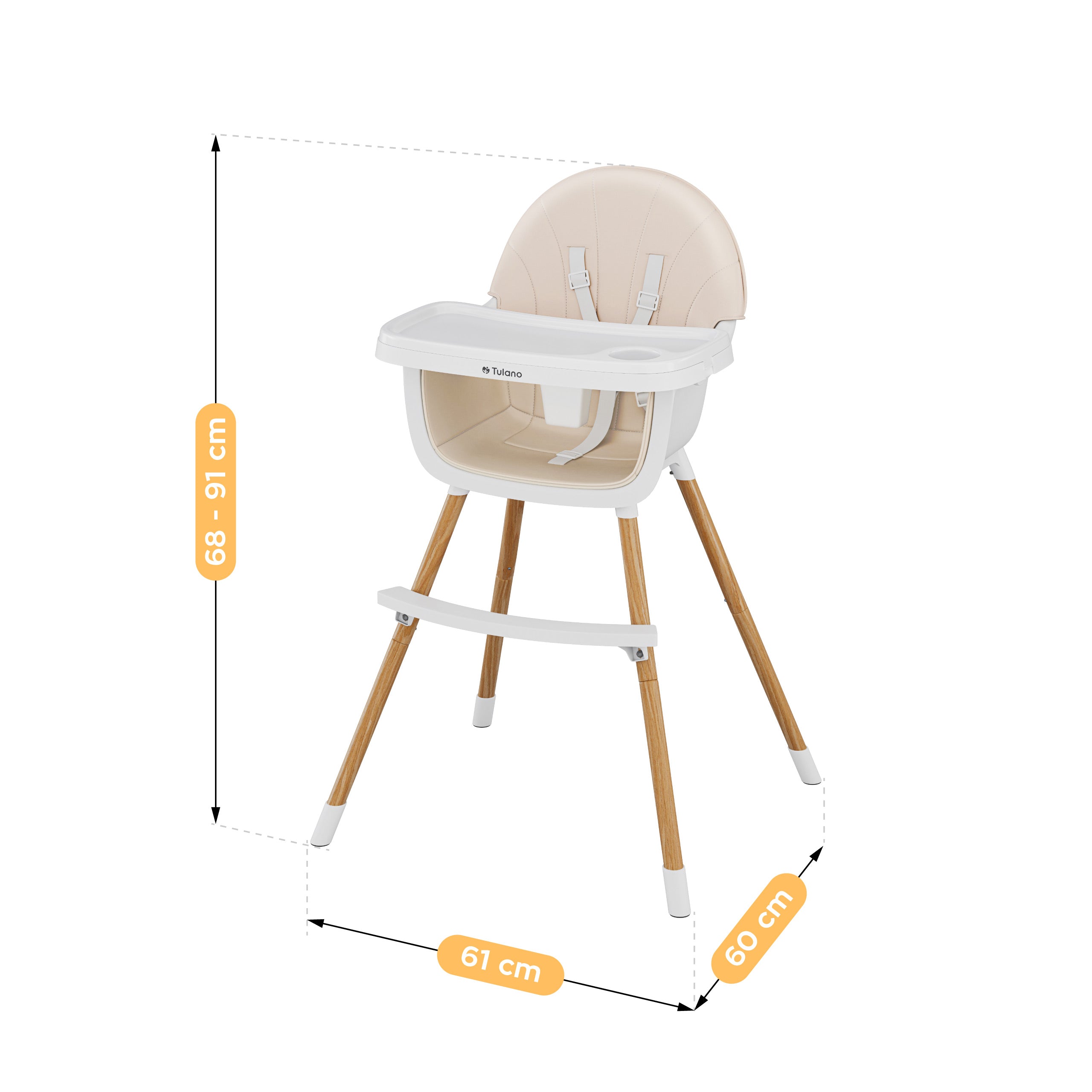 OUTLET Scaun de masă pentru copii Tulano Morsel Beige