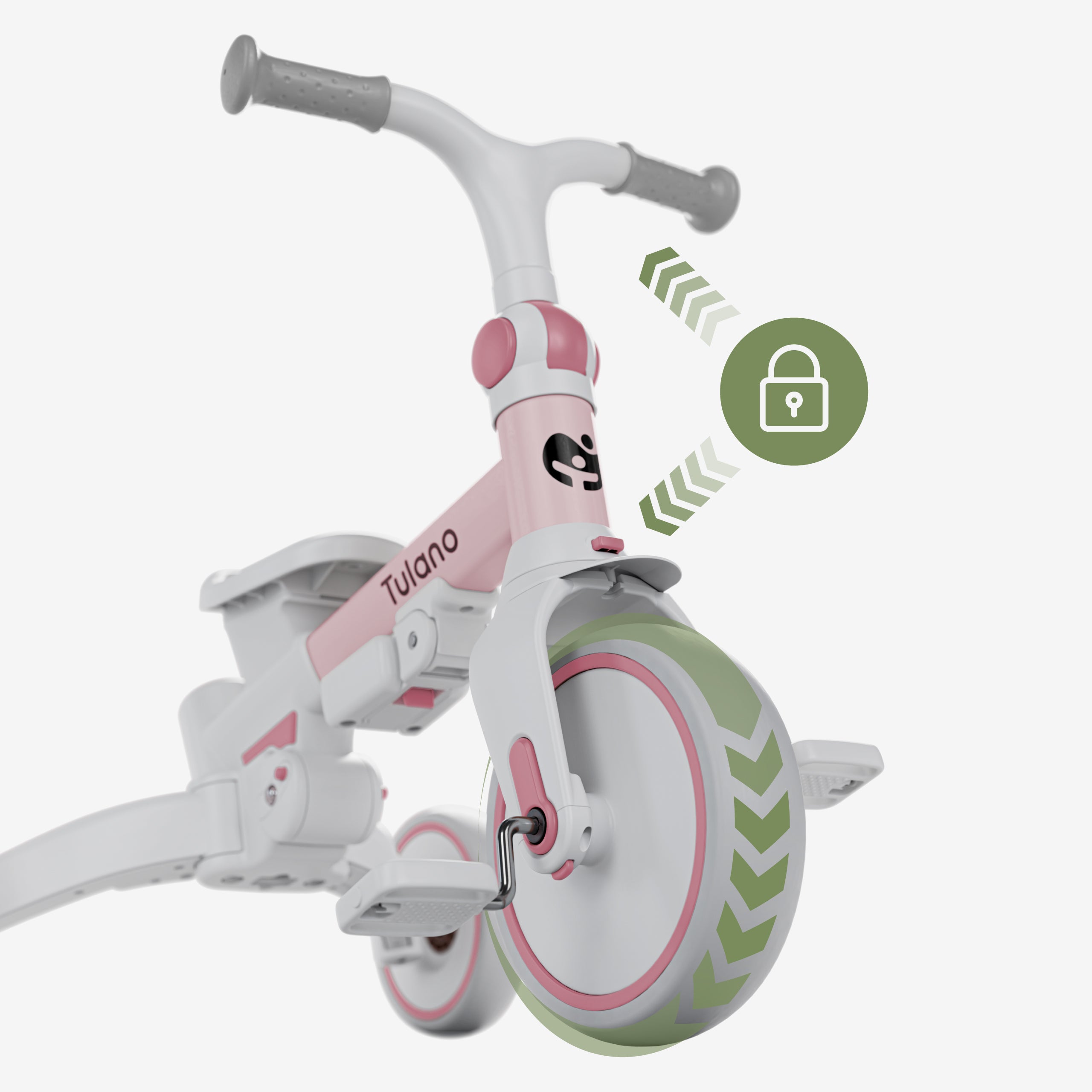 Bicicleta cu trei roți Tulano 4 în 1 Noah 35 roz
