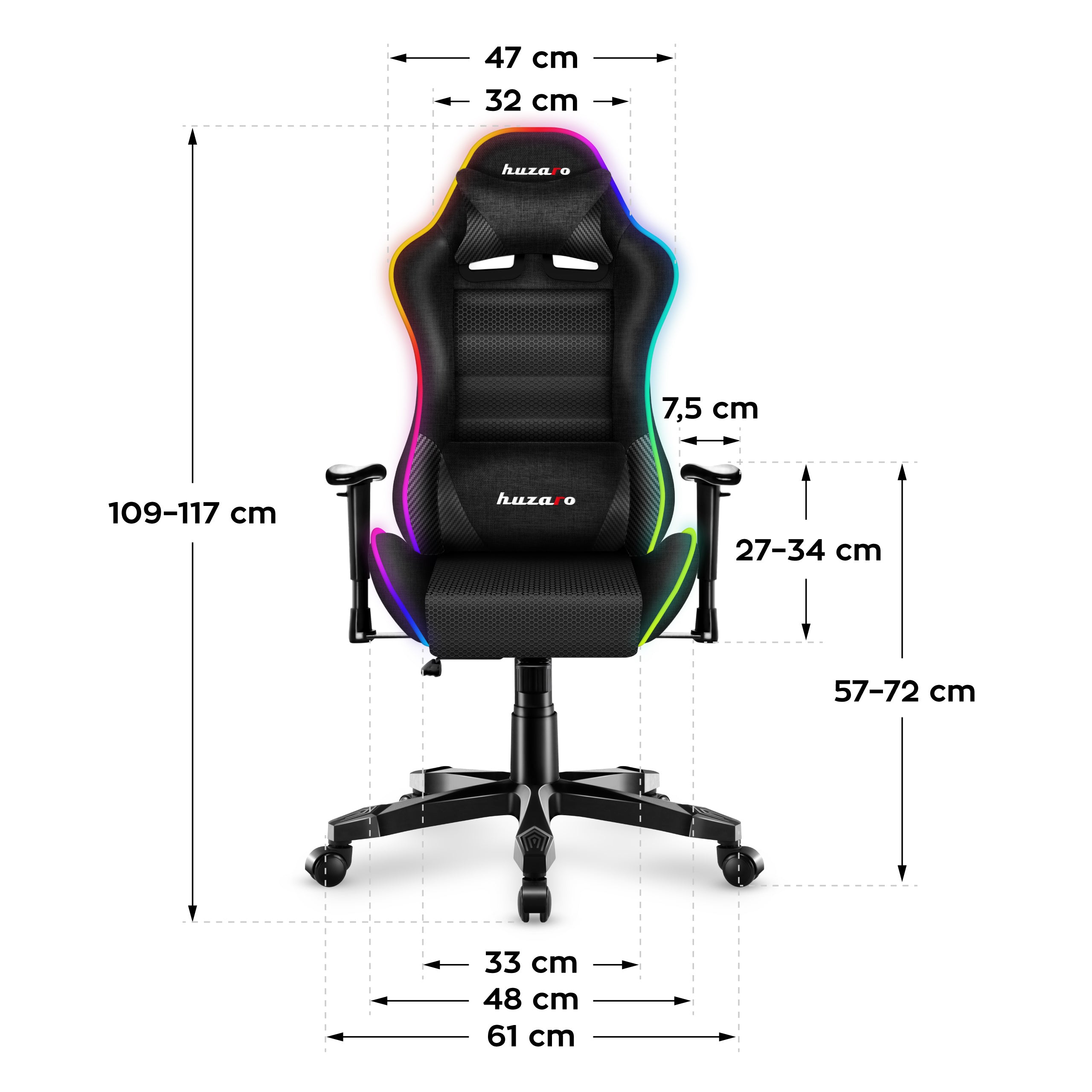 Scaun de gaming pentru copii HUZARO RANGER 6.0 RGB Mesh