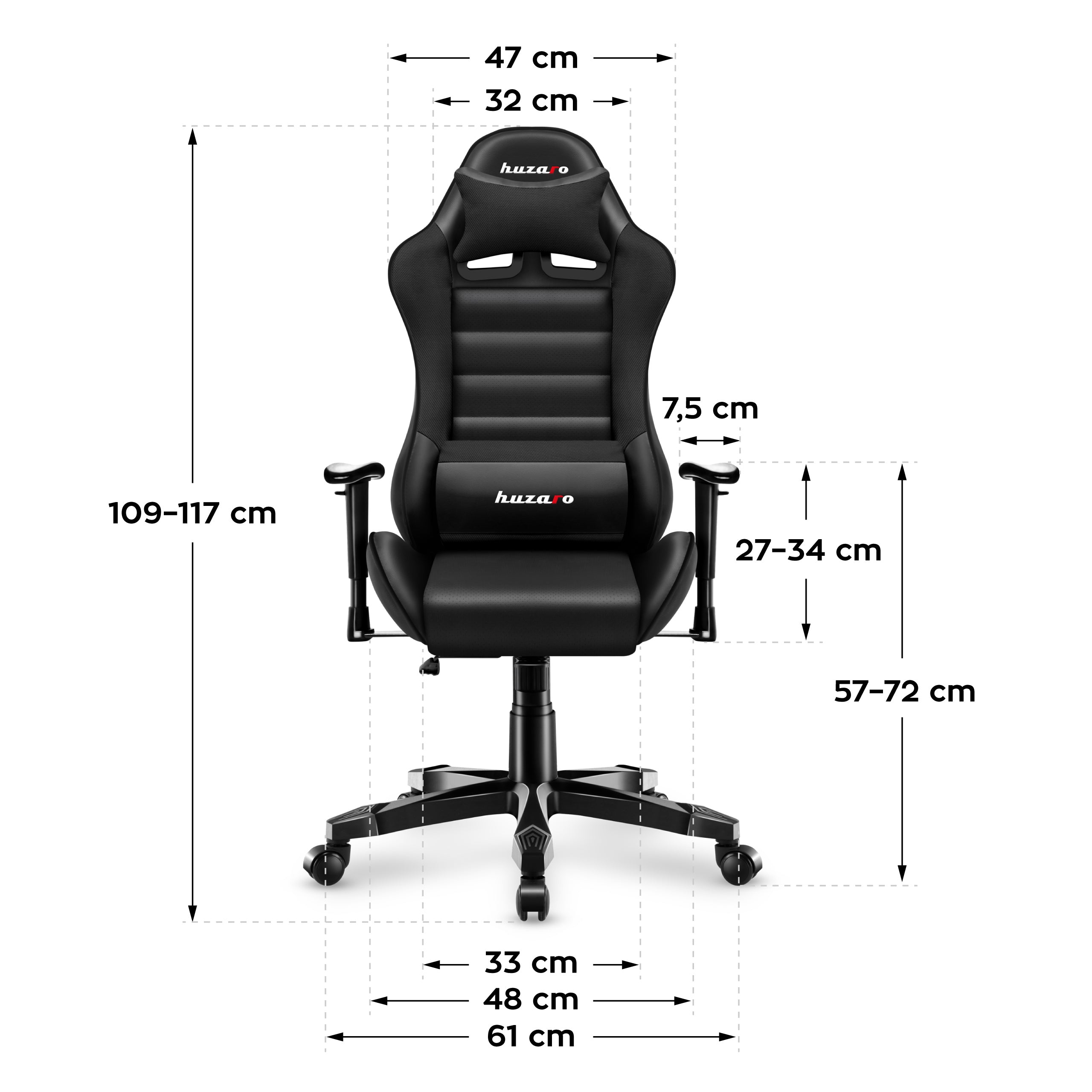 Scaun de gaming pentru copii HUZARO RANGER 6.0 Negru