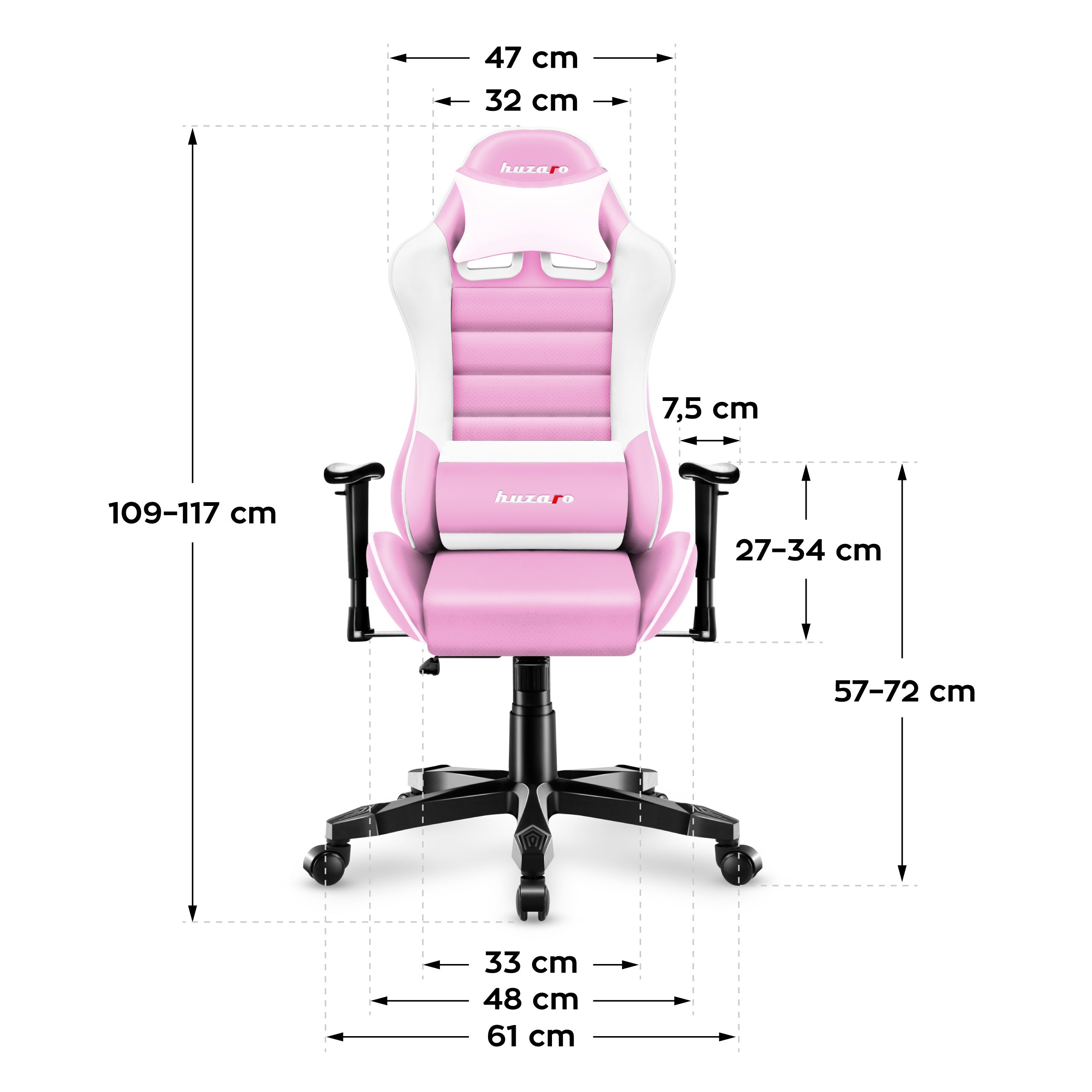 Scaun de gaming pentru copii HUZARO RANGER 6.0 roz