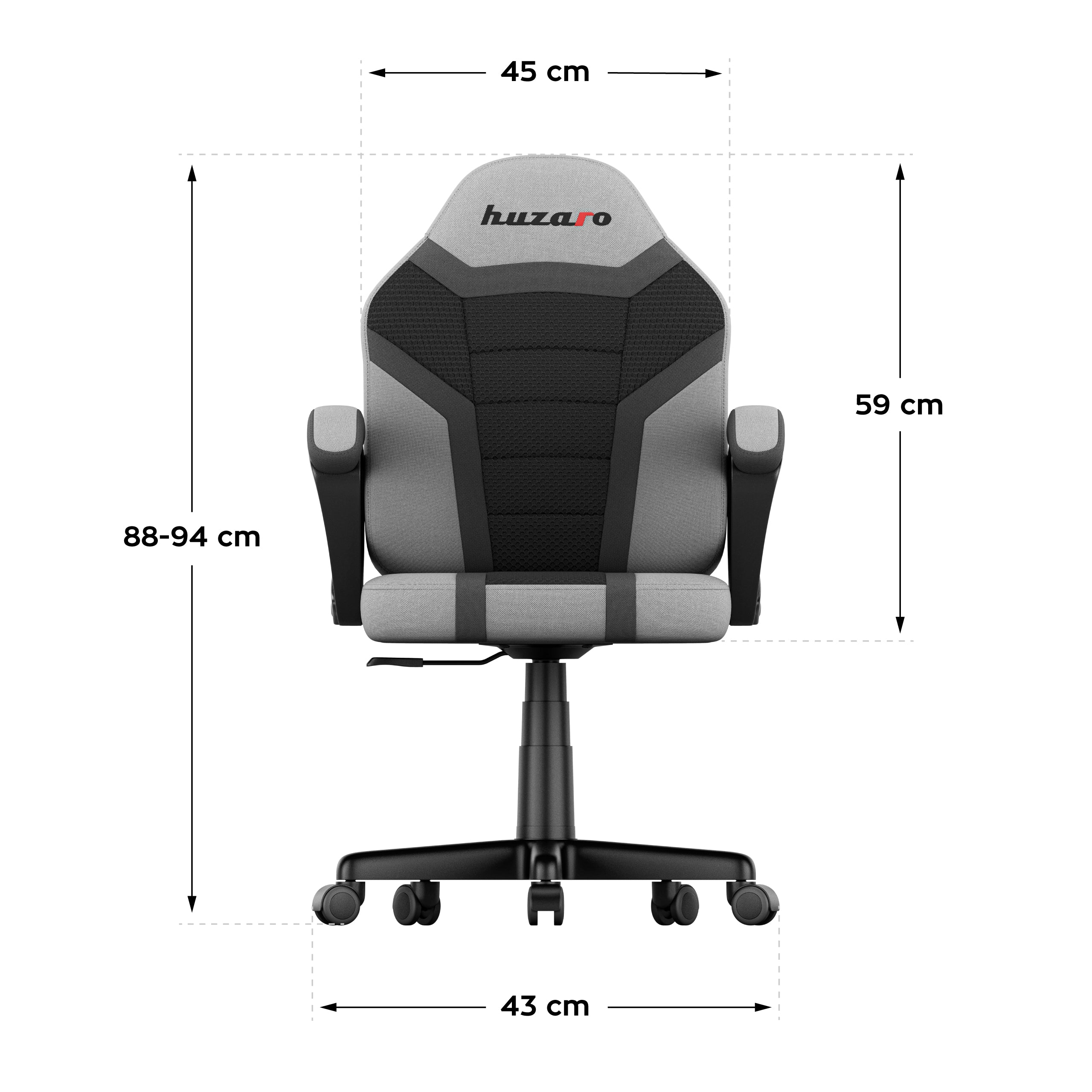 Scaun de gaming pentru copii HUZARO RANGER 1.0 Grey Mesh