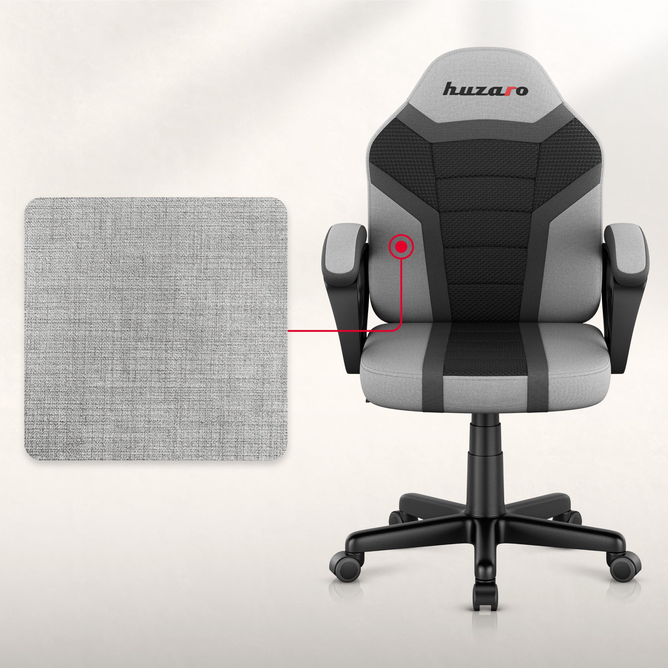 Scaun de gaming pentru copii HUZARO RANGER 1.0 Grey Mesh