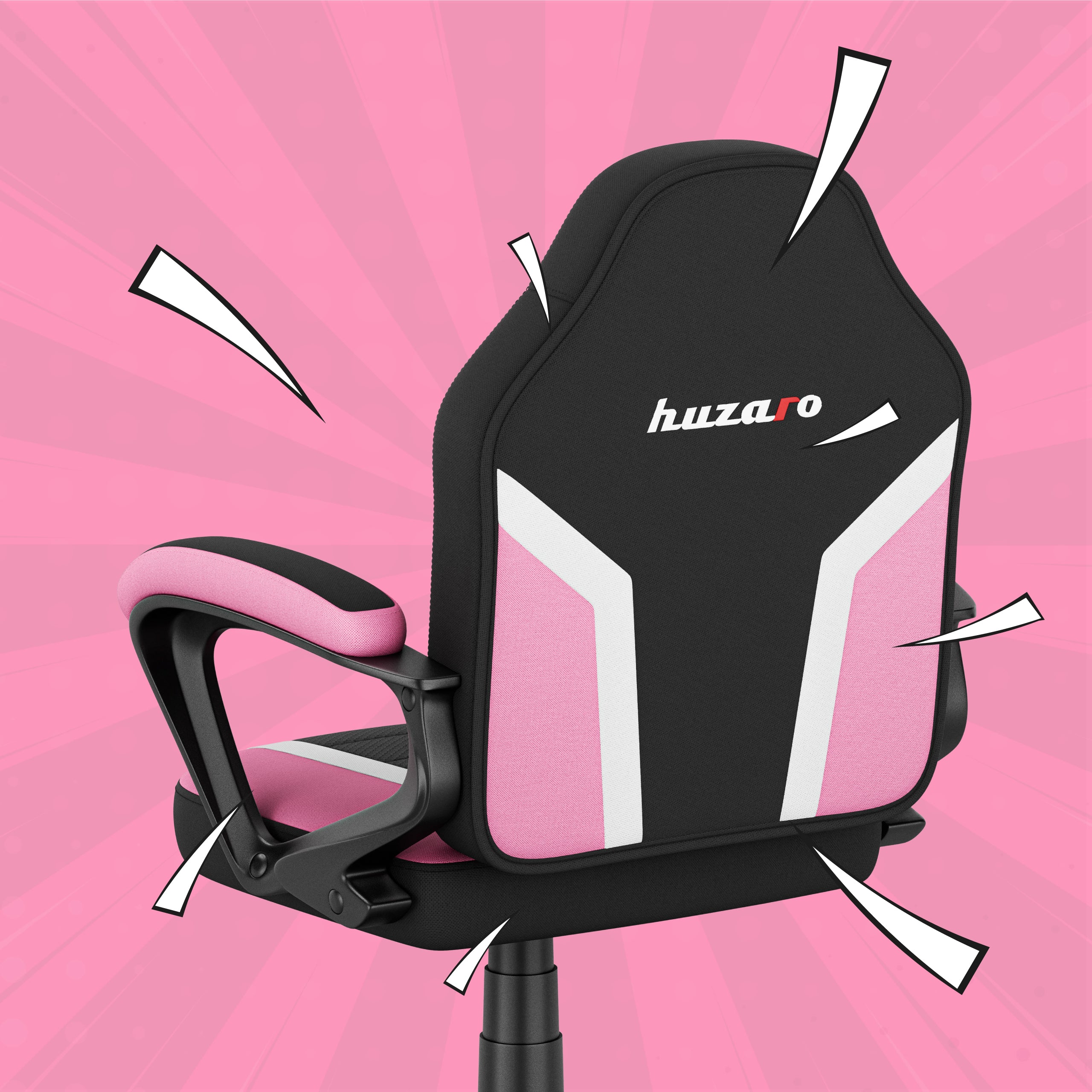 Scaun de gaming pentru copii HUZARO RANGER 1.0 Pink Mesh