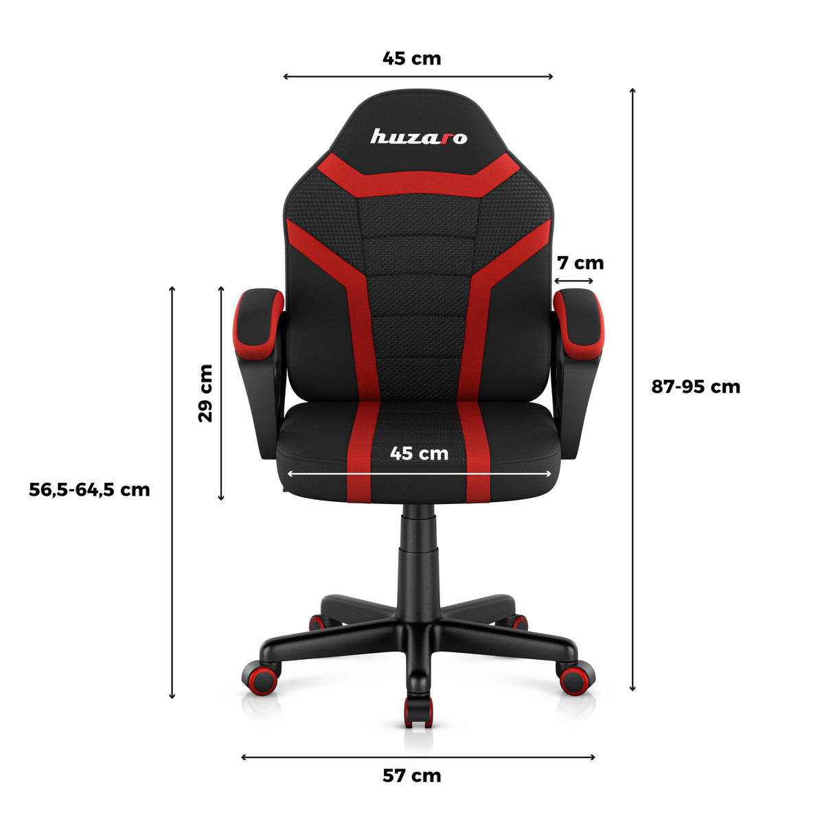 Scaun de gaming pentru copii HUZARO RANGER 1.0 Red Mesh