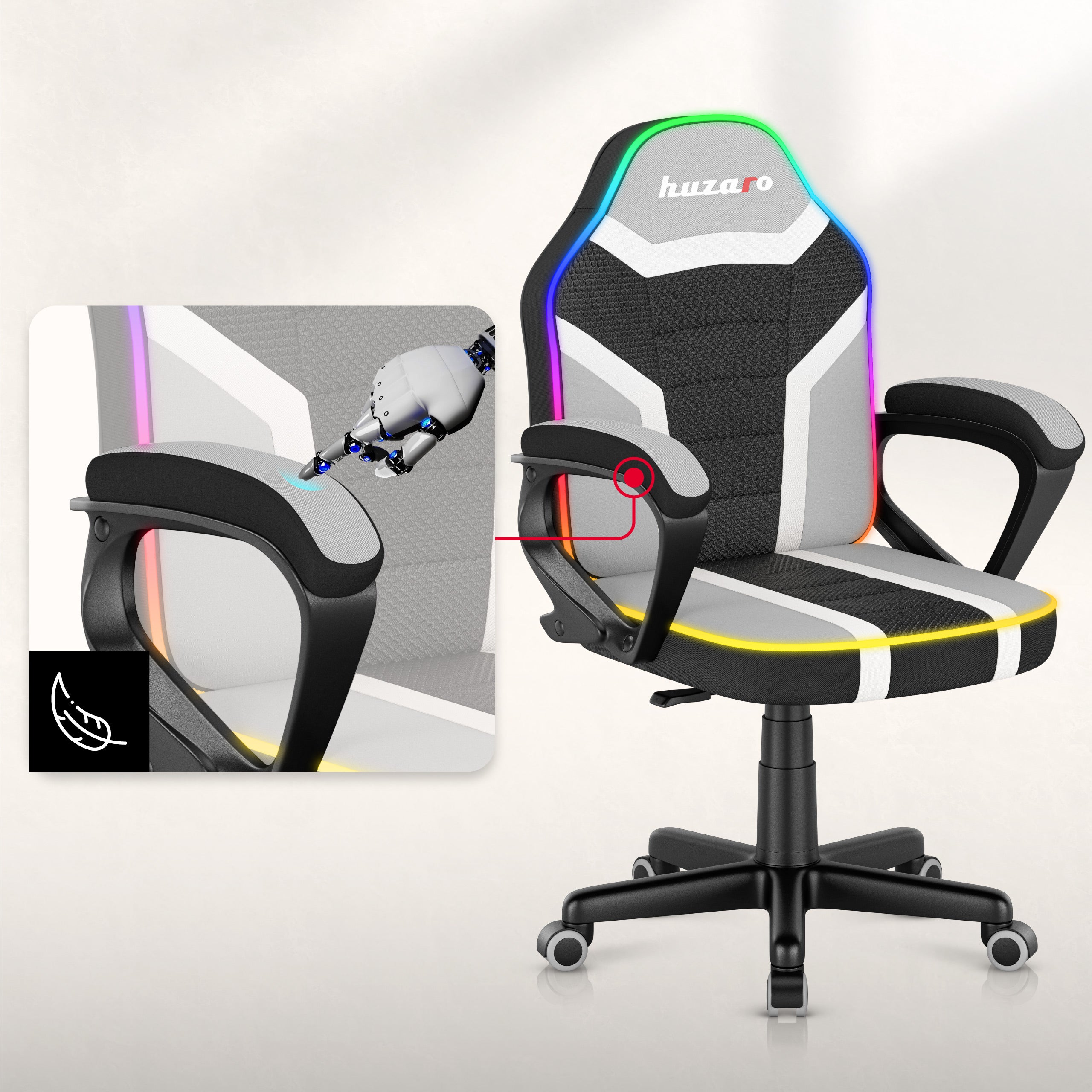 Scaun de gaming pentru copii Huzaro Ranger 1.0 RGB