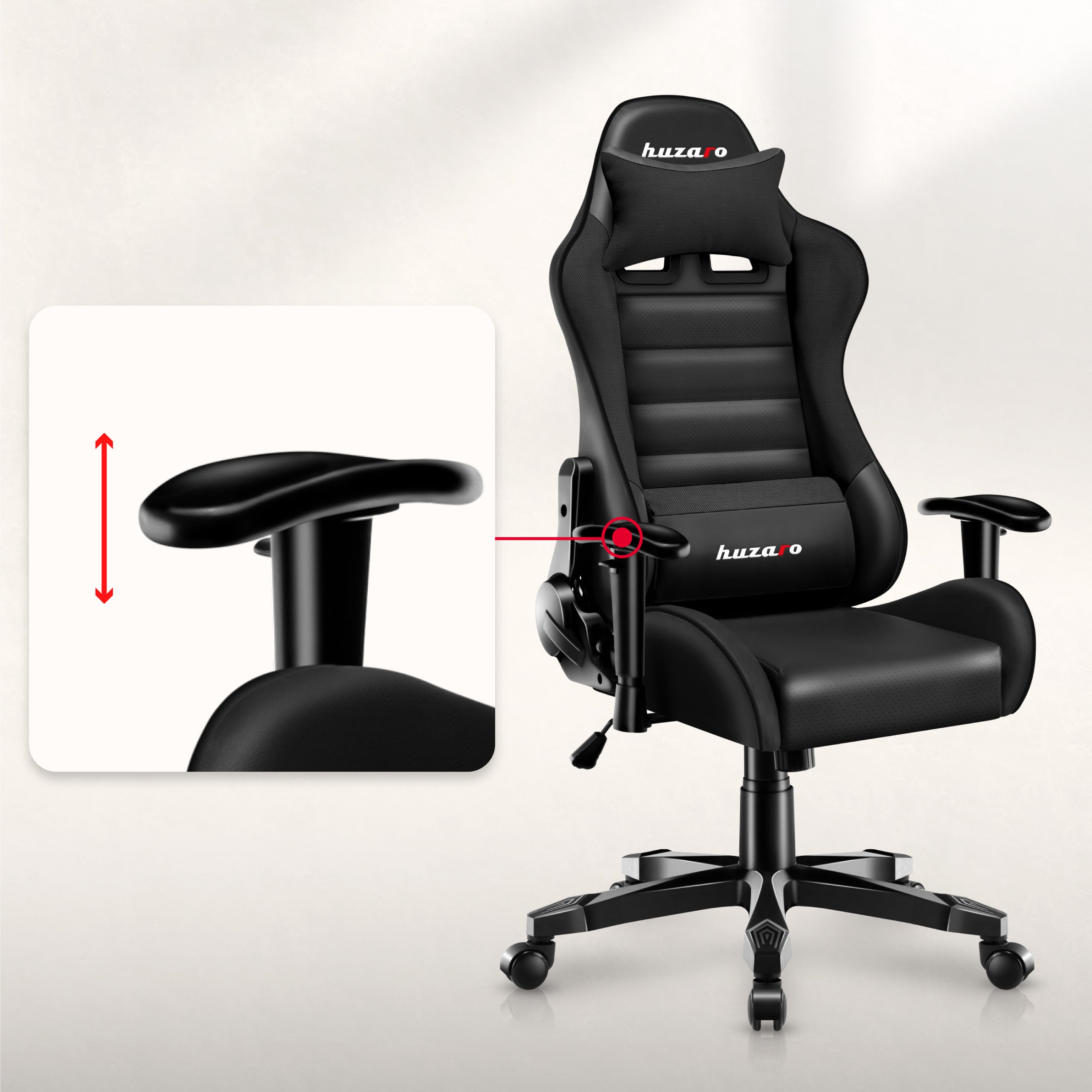 Scaun de gaming pentru copii HUZARO RANGER 6.0 Negru