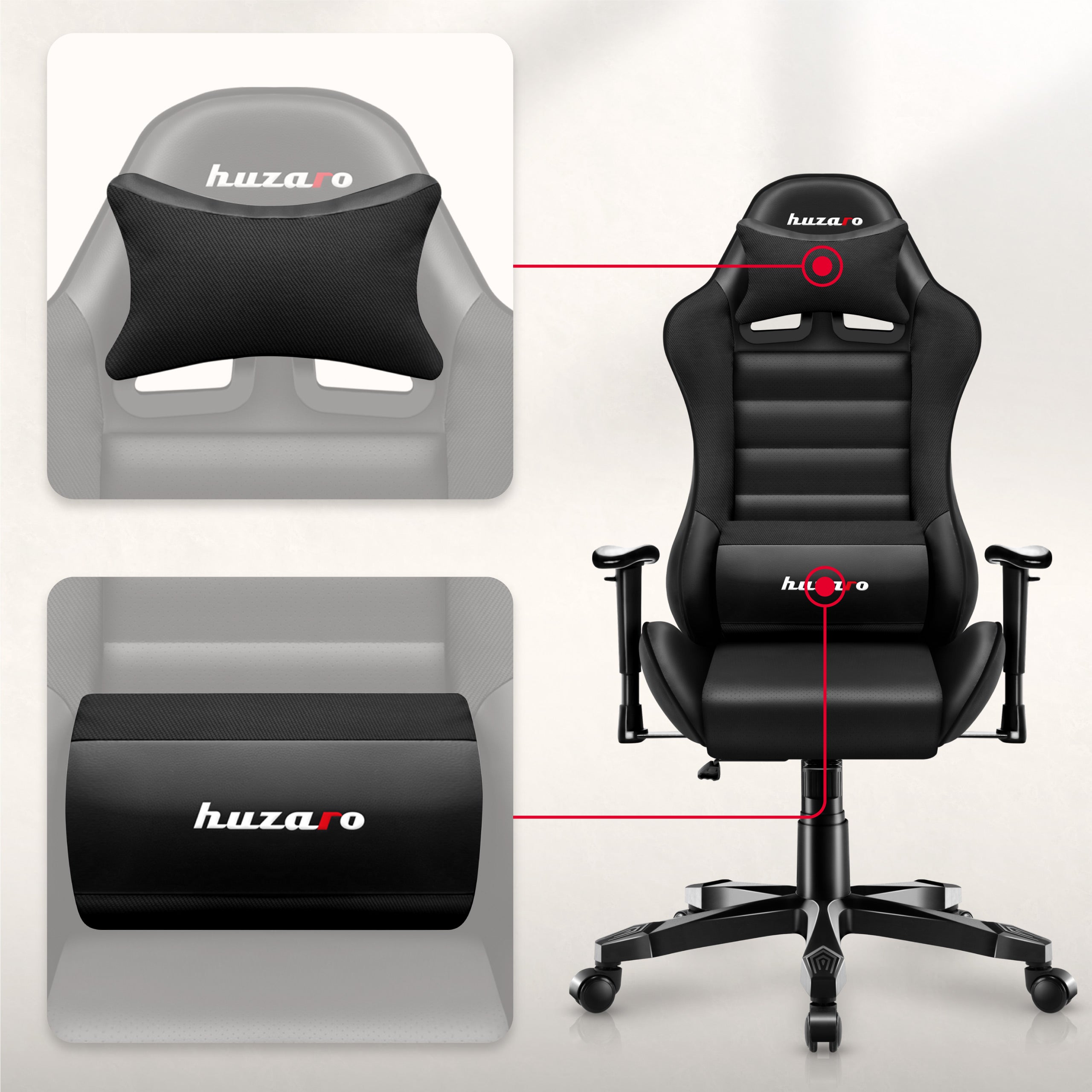 Scaun de gaming pentru copii HUZARO RANGER 6.0 Negru