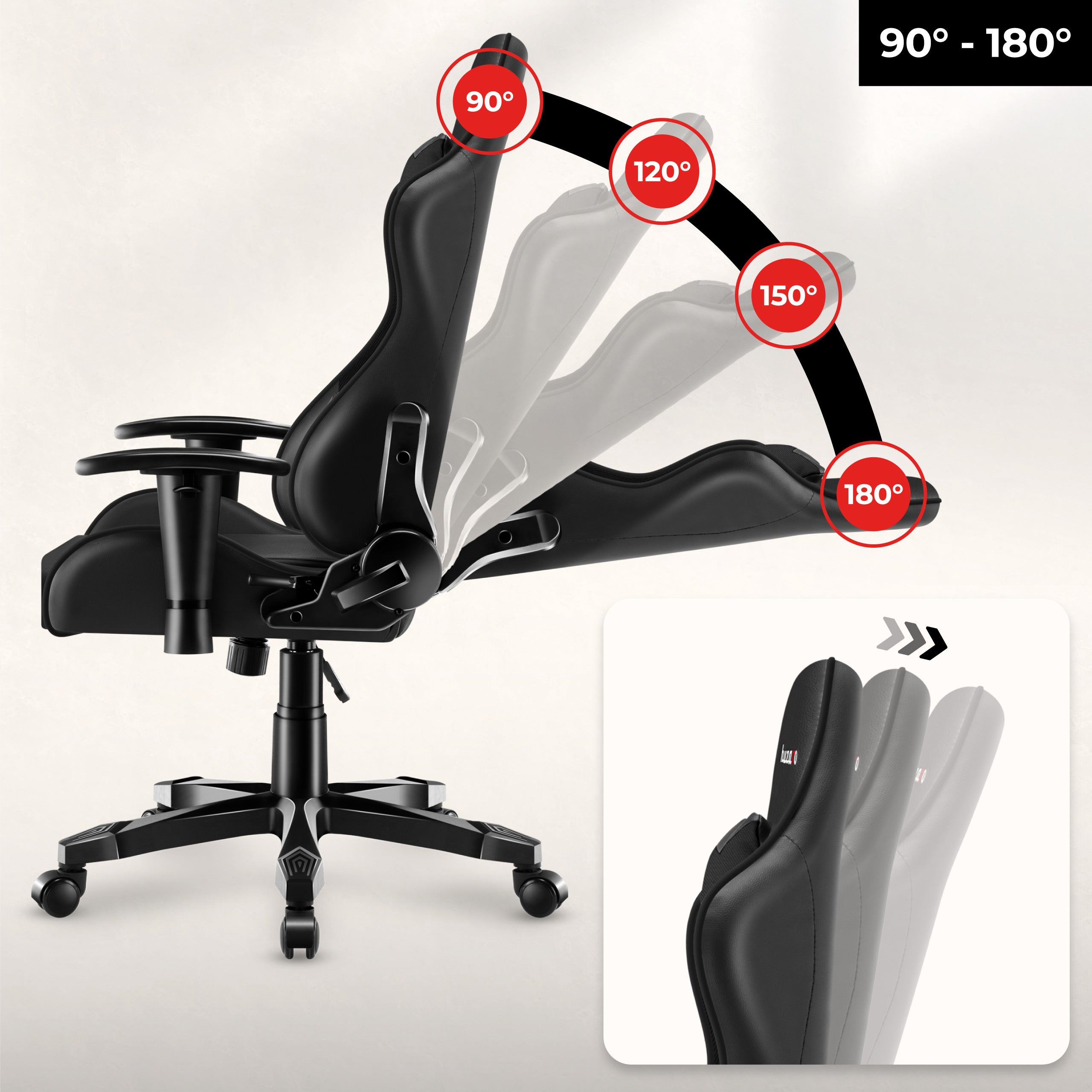 Scaun de gaming pentru copii HUZARO RANGER 6.0 Negru