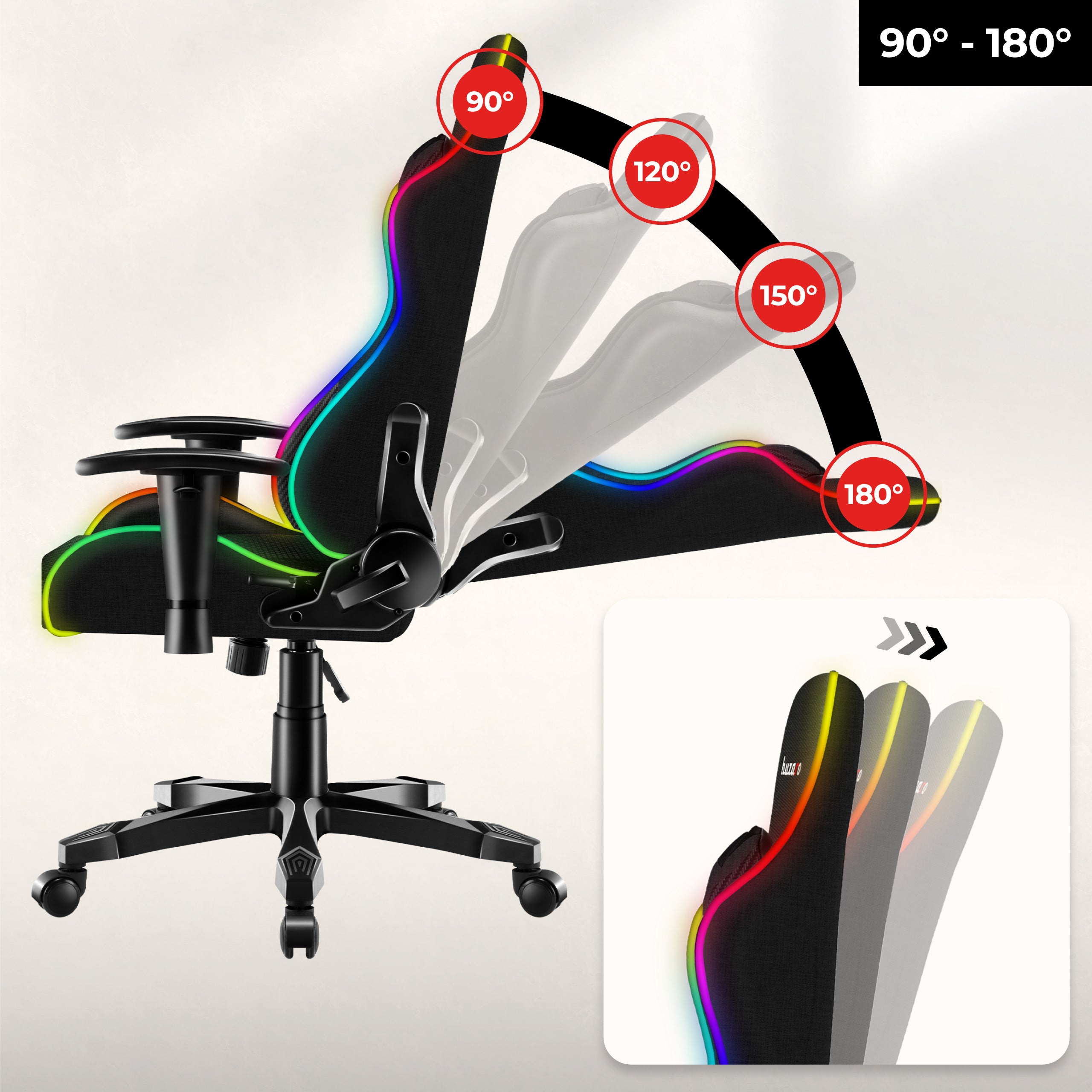 Scaun de gaming pentru copii HUZARO RANGER 6.0 RGB Mesh