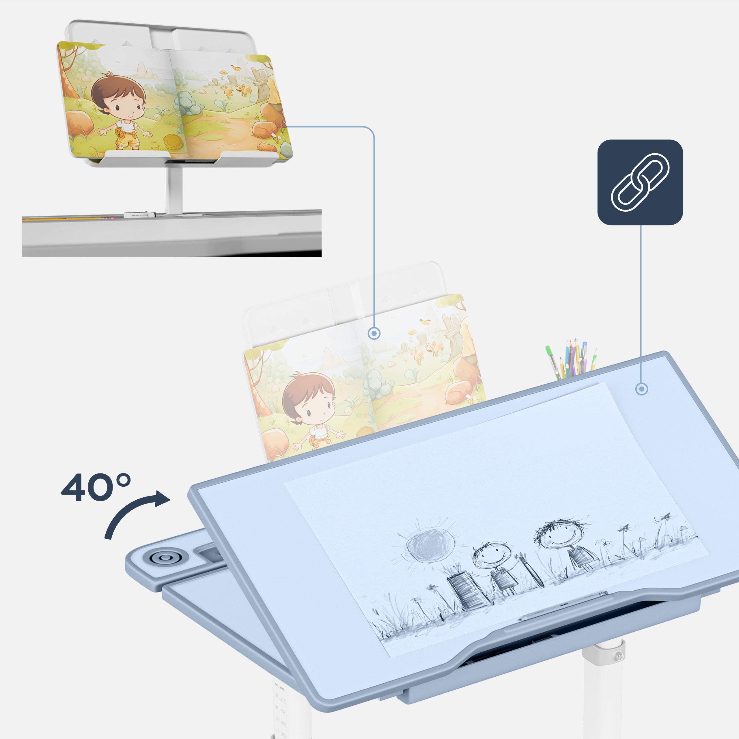Birou ergonomic pentru copii Mark Adler Study 3.0, 66 cm