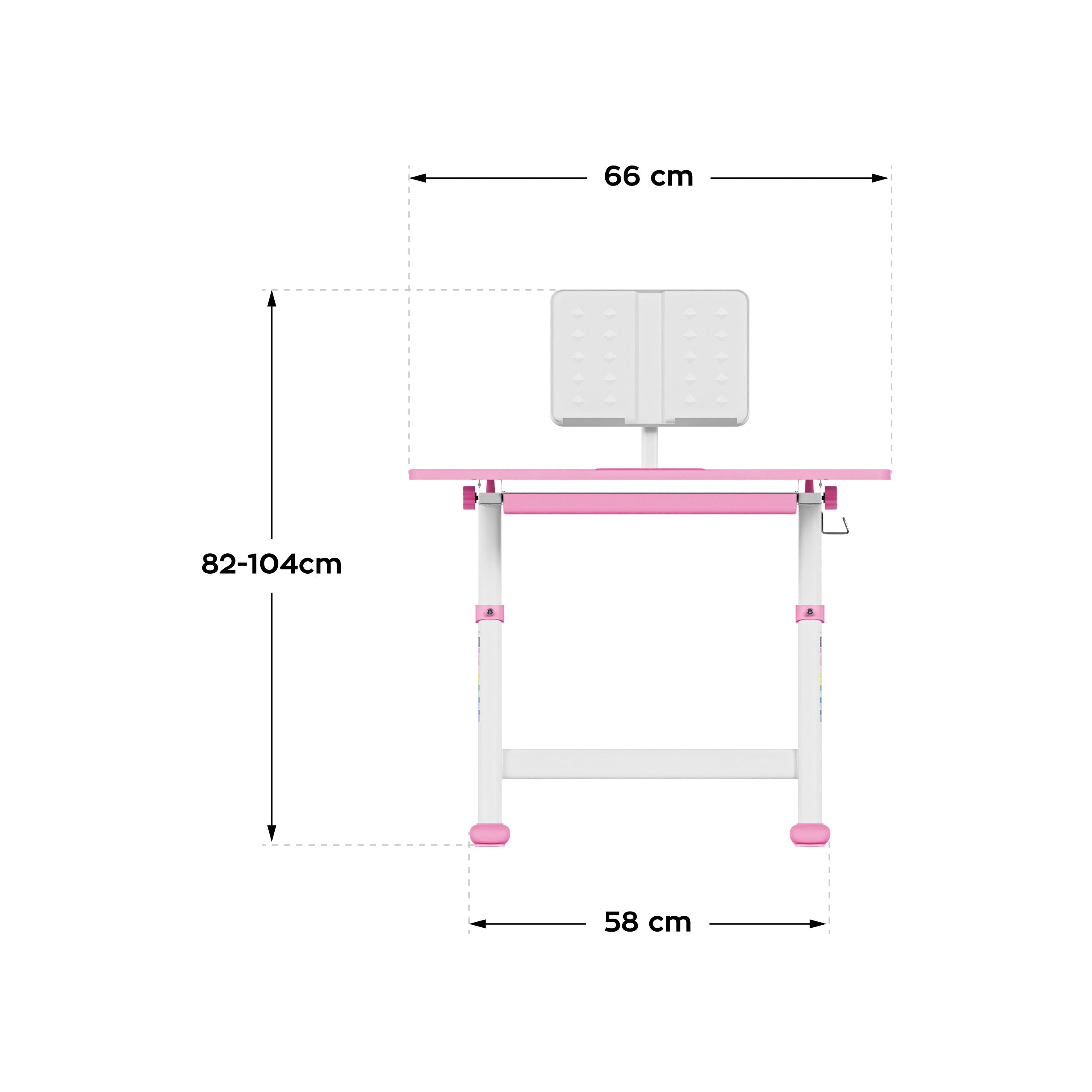 Birou ergonomic pentru copii Mark Adler Study 3.0 Pink, 66 cm