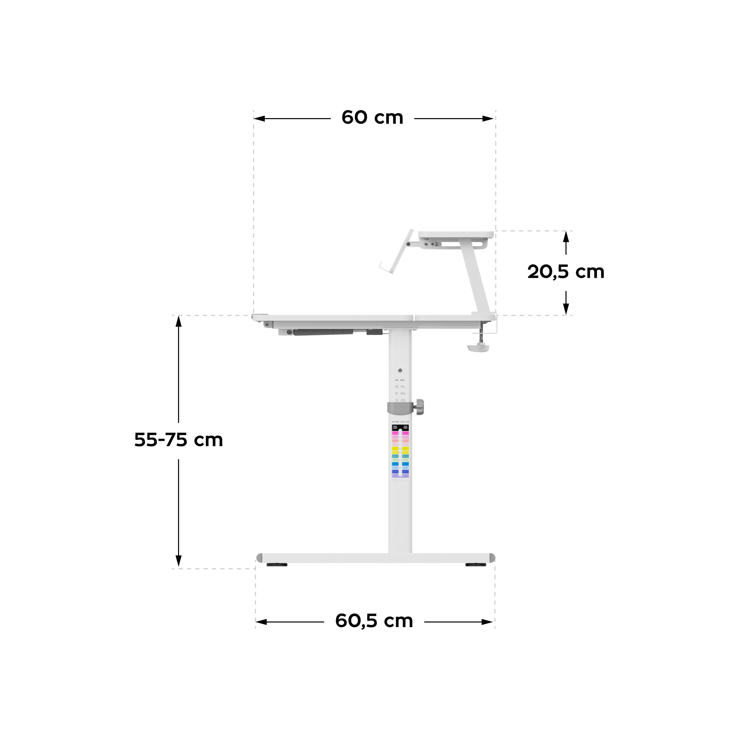 Birou pentru copii reglabil Mark Adler Study 3.7 Grey 90 cm
