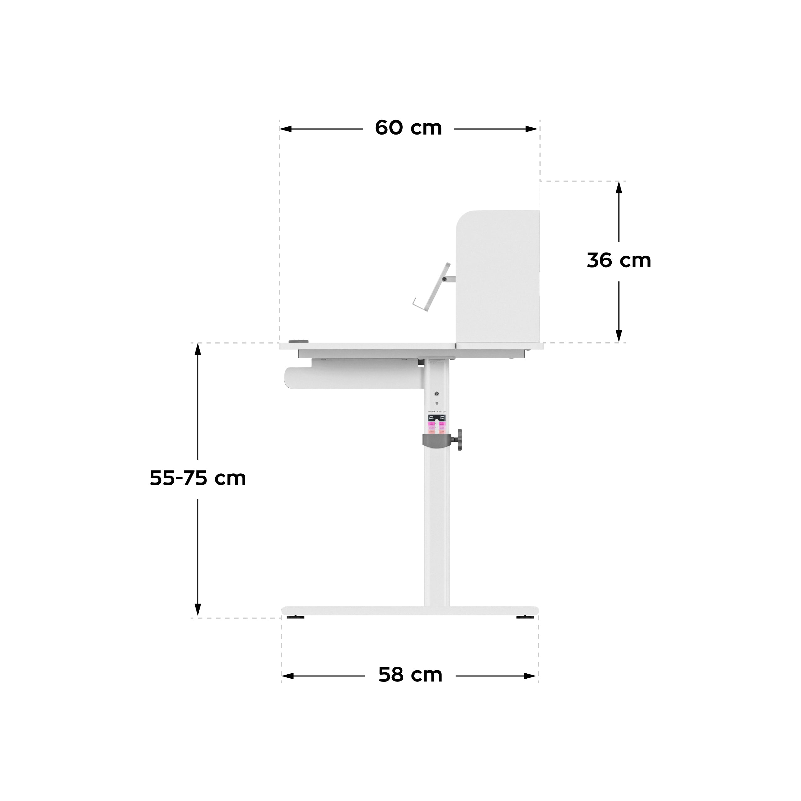 Birou ergonomic pentru copii Mark Adler Study 5.0 Grey 90 cm
