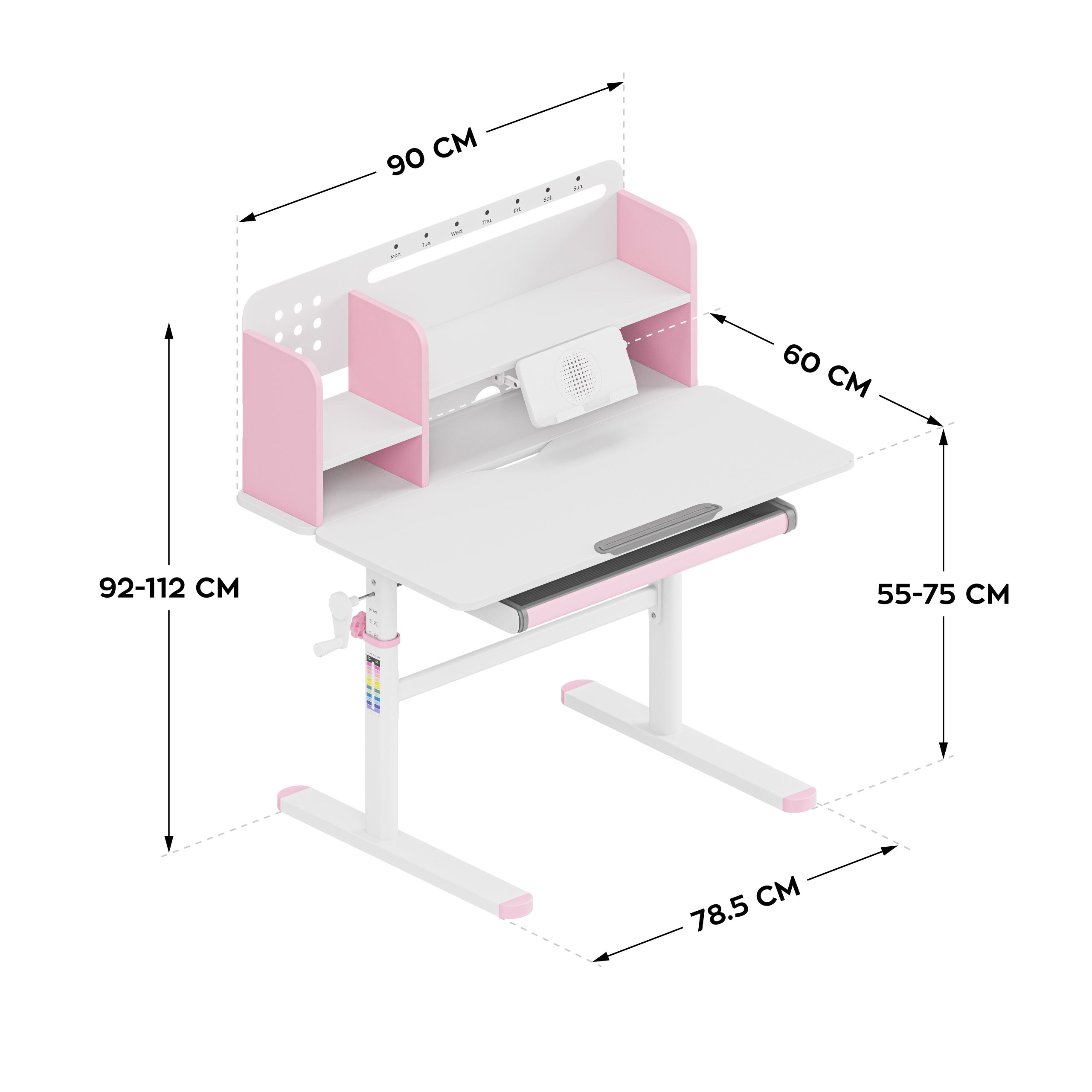 Birou ergonomic pentru copii Mark Adler Study 5.0 Pink 90 cm