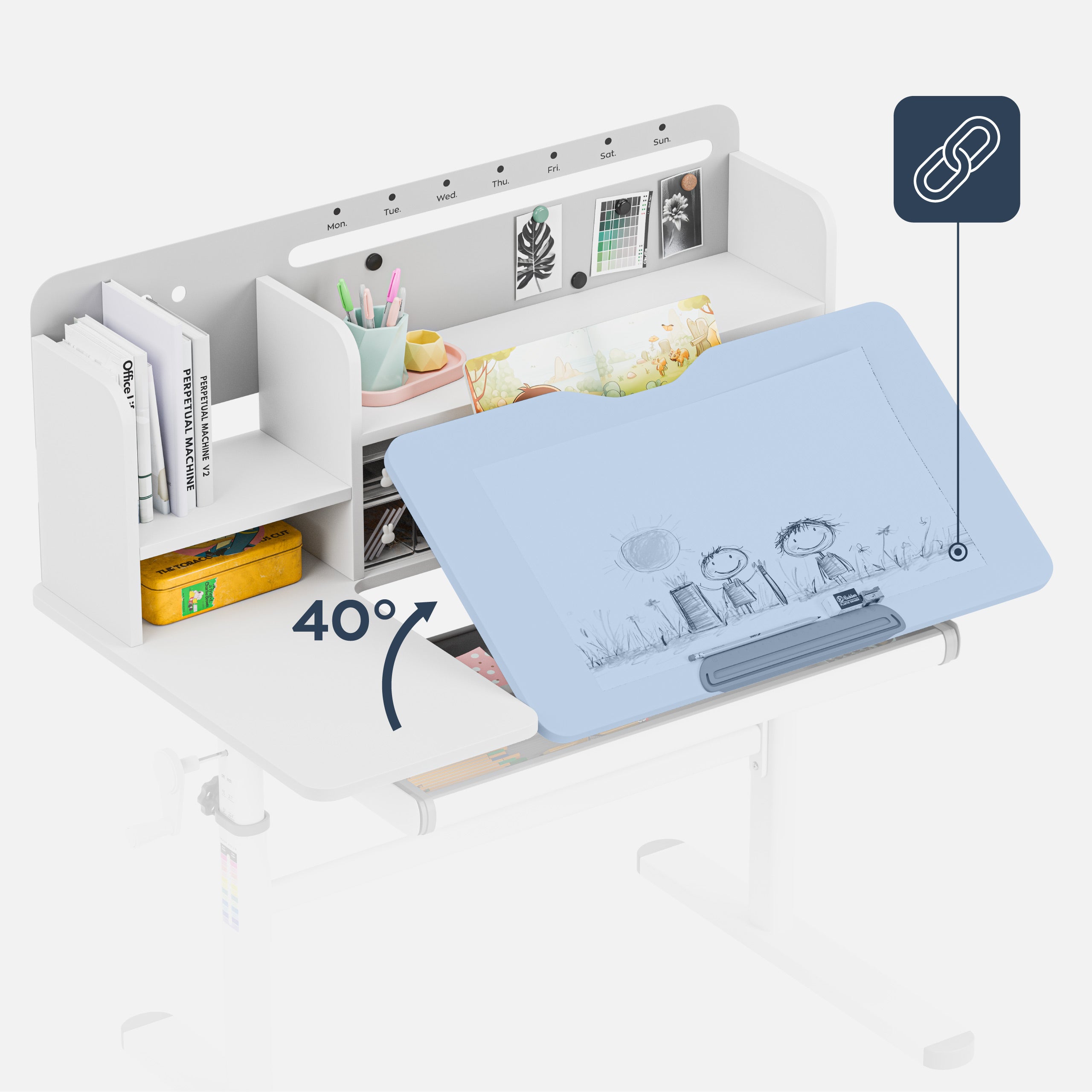 Birou pentru copii Mark Adler Study 5.7 Grey 100 cm