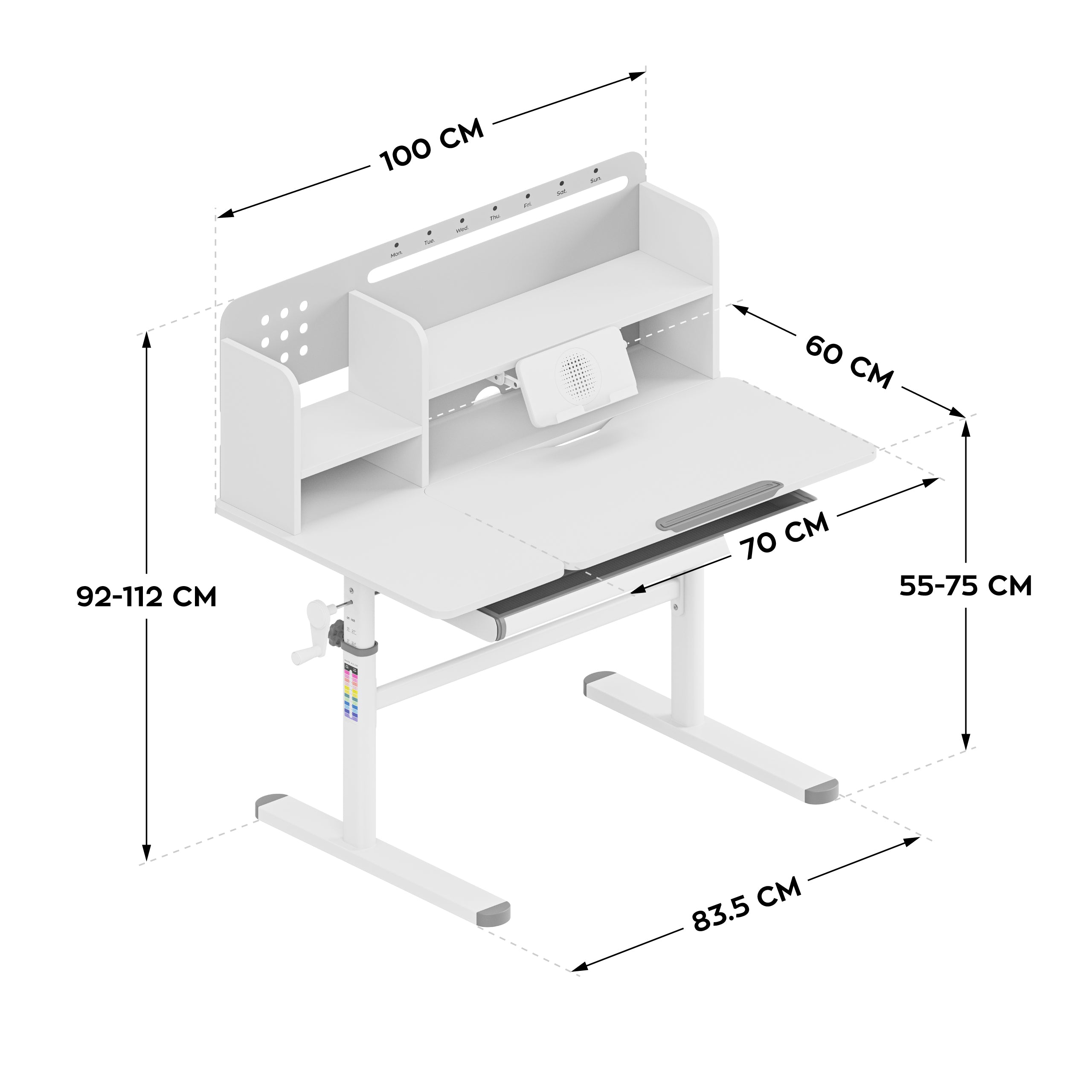 Birou pentru copii Mark Adler Study 5.7 Grey 100 cm