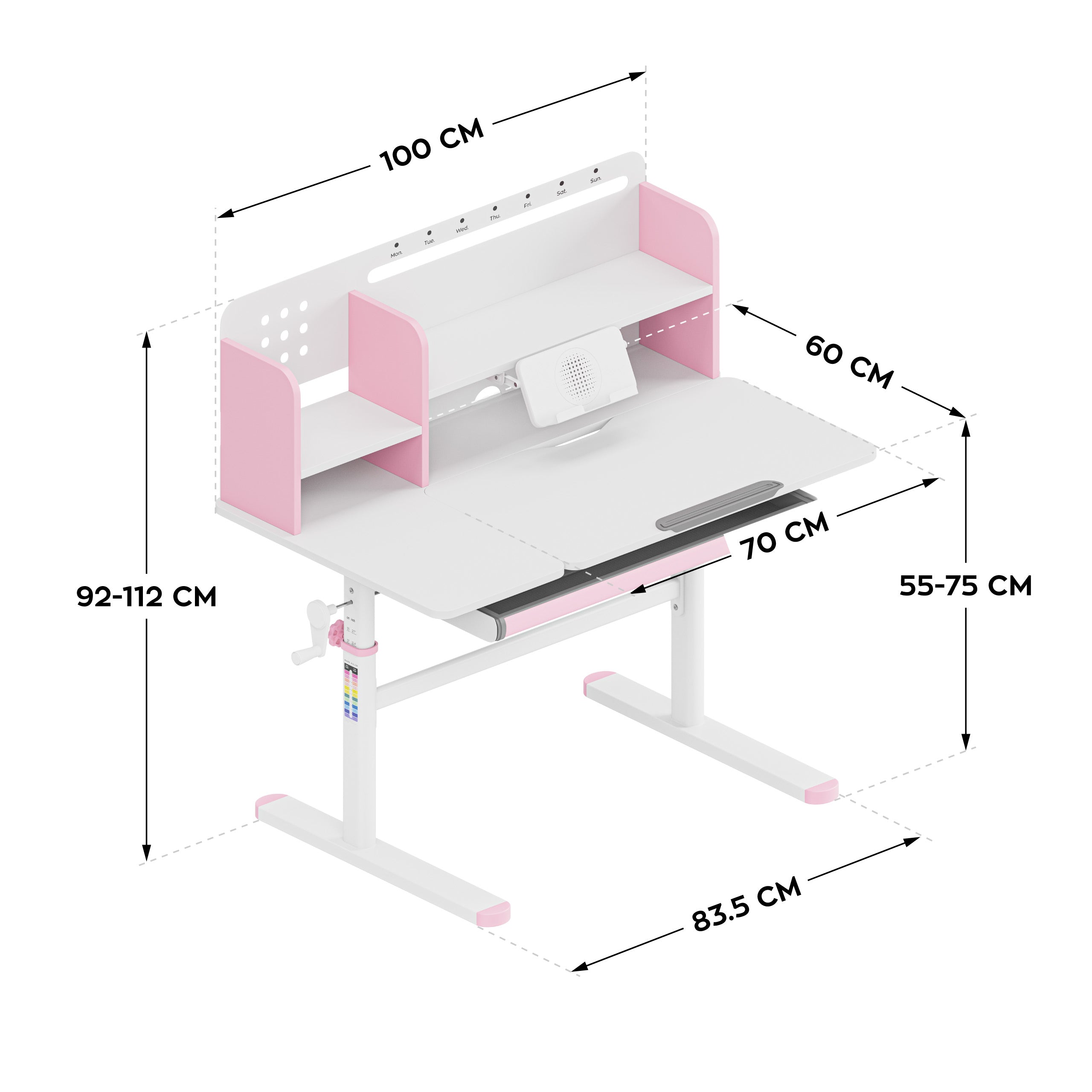 Birou pentru copii Mark Adler Study 5.7 Pink 100 cm