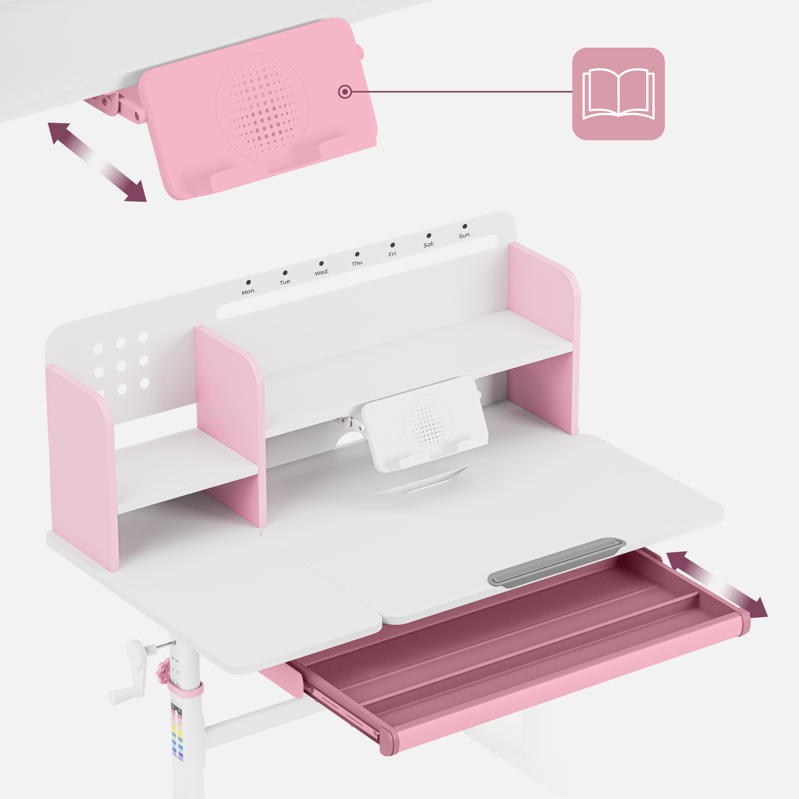 Birou pentru copii Mark Adler Study 5.7 Pink 100 cm