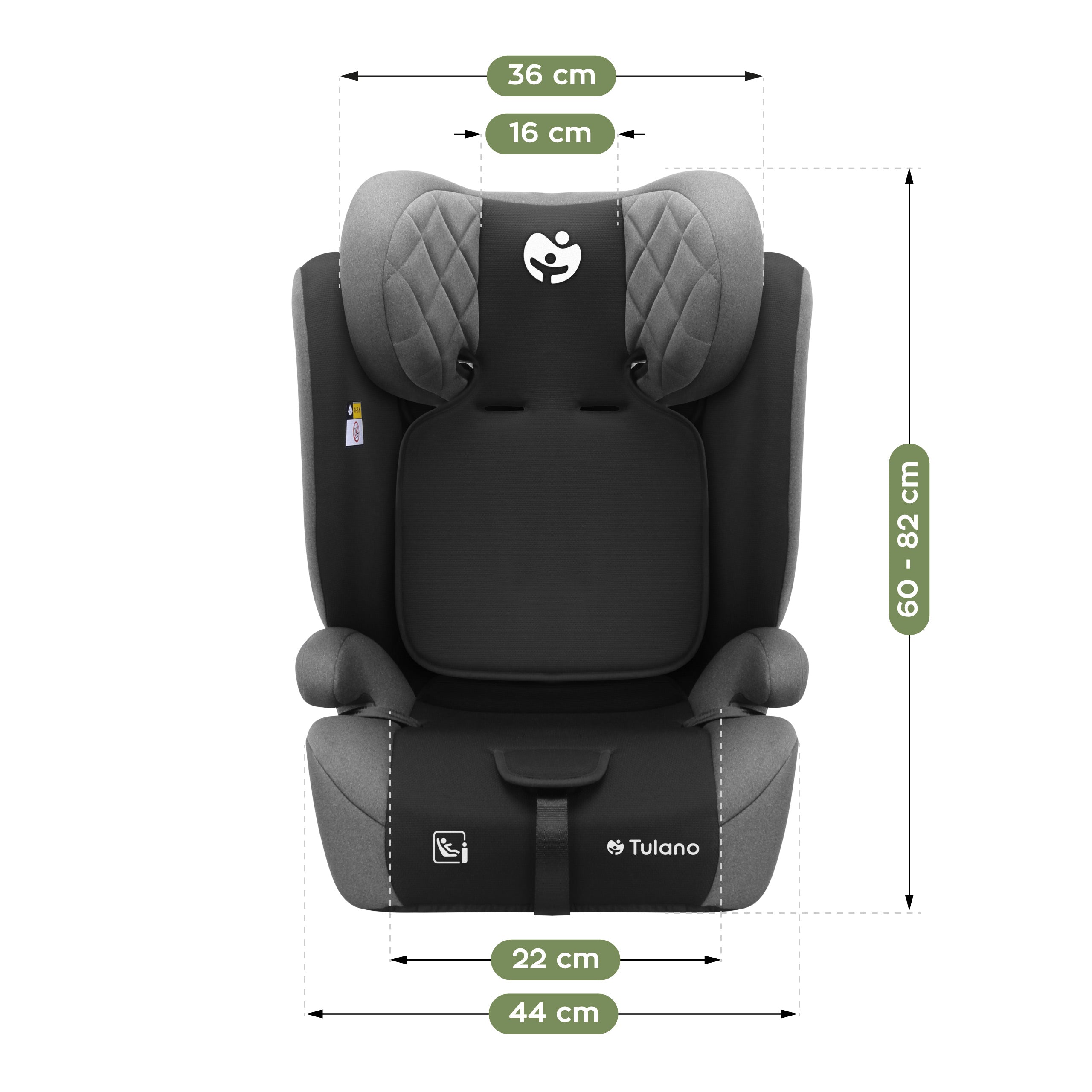 Scaun auto Tulano Zooma 25 Gri - Negru 76–150 cm I-Size