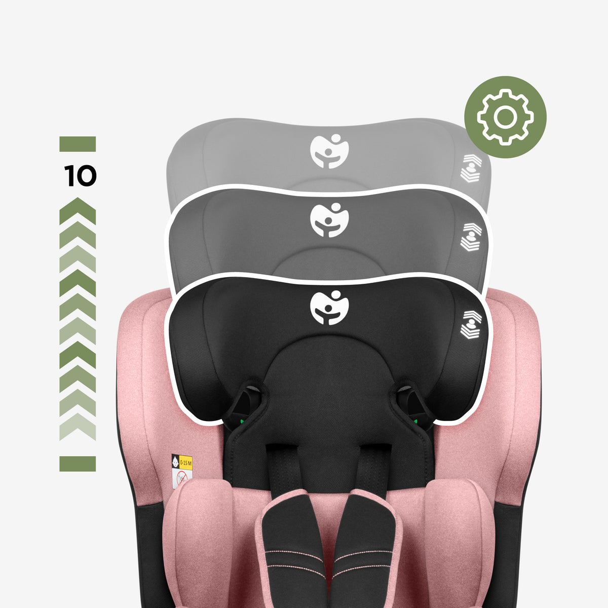 Scaun auto pentru copii Tulano 76-150 cm Zooma 45 Pink I-Size