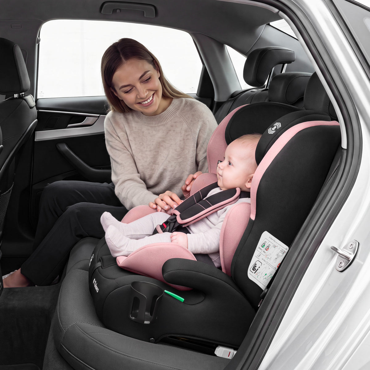 Scaun auto pentru copii Tulano 76-150 cm Zooma 45 Pink I-Size